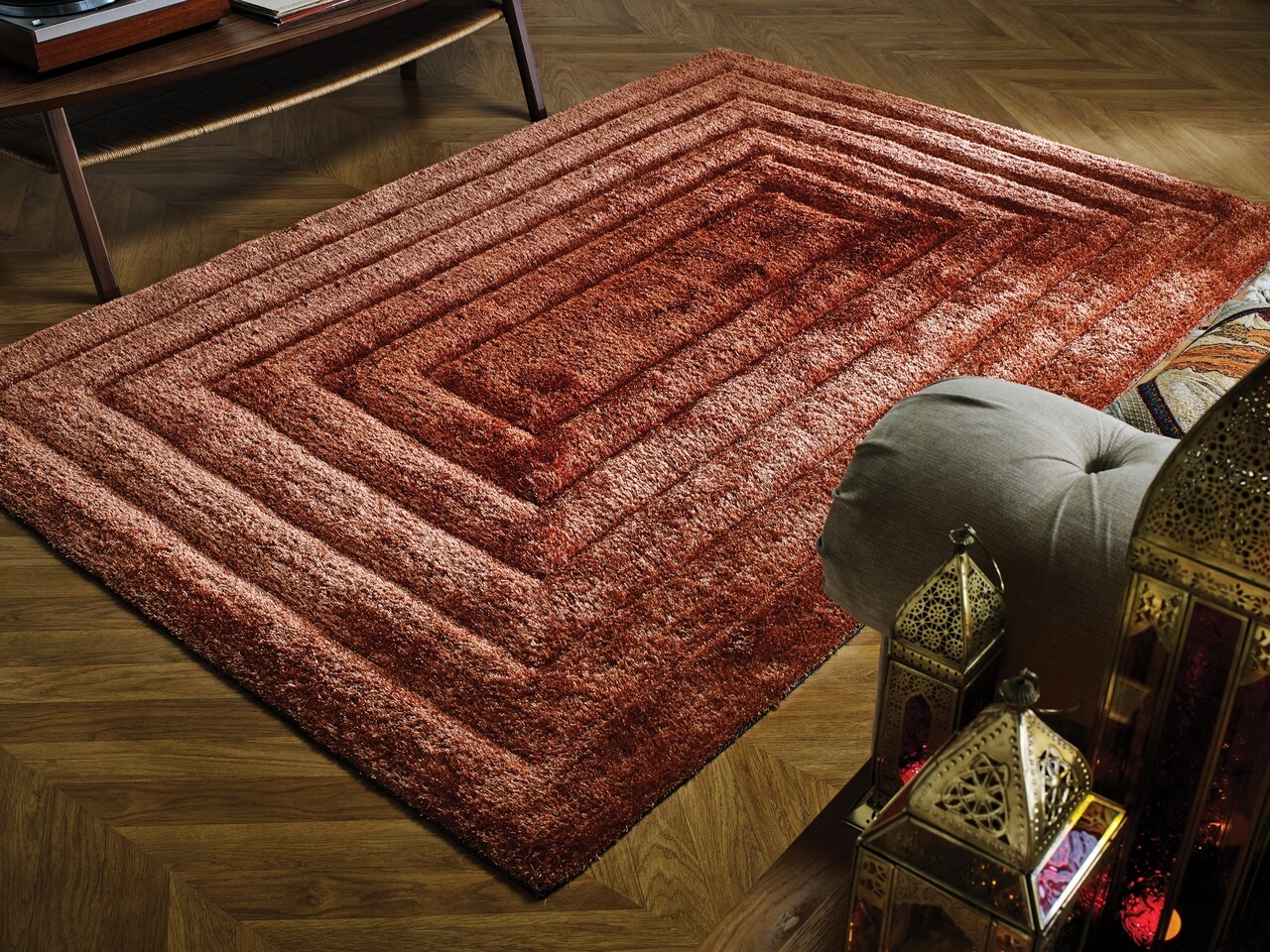 Covor Ridge Terracotta, Flair Rugs, 160 x 230 cm, poliester, maro - imagine 4